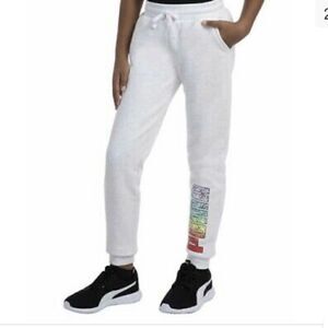 NWT Girl's Puma White Heather Joggers Pants